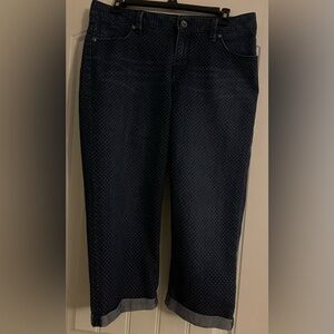 Sonoma  polka dot  Jean Capris Women's sz 4  with Cuffed Bottom cool,‎ fun,